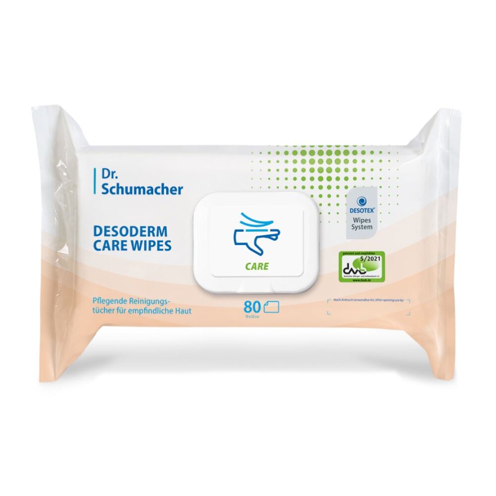 DESODERM CARE WIPES, Feuchtpflegetücher, Hände & Hautpflege 80 Tücher