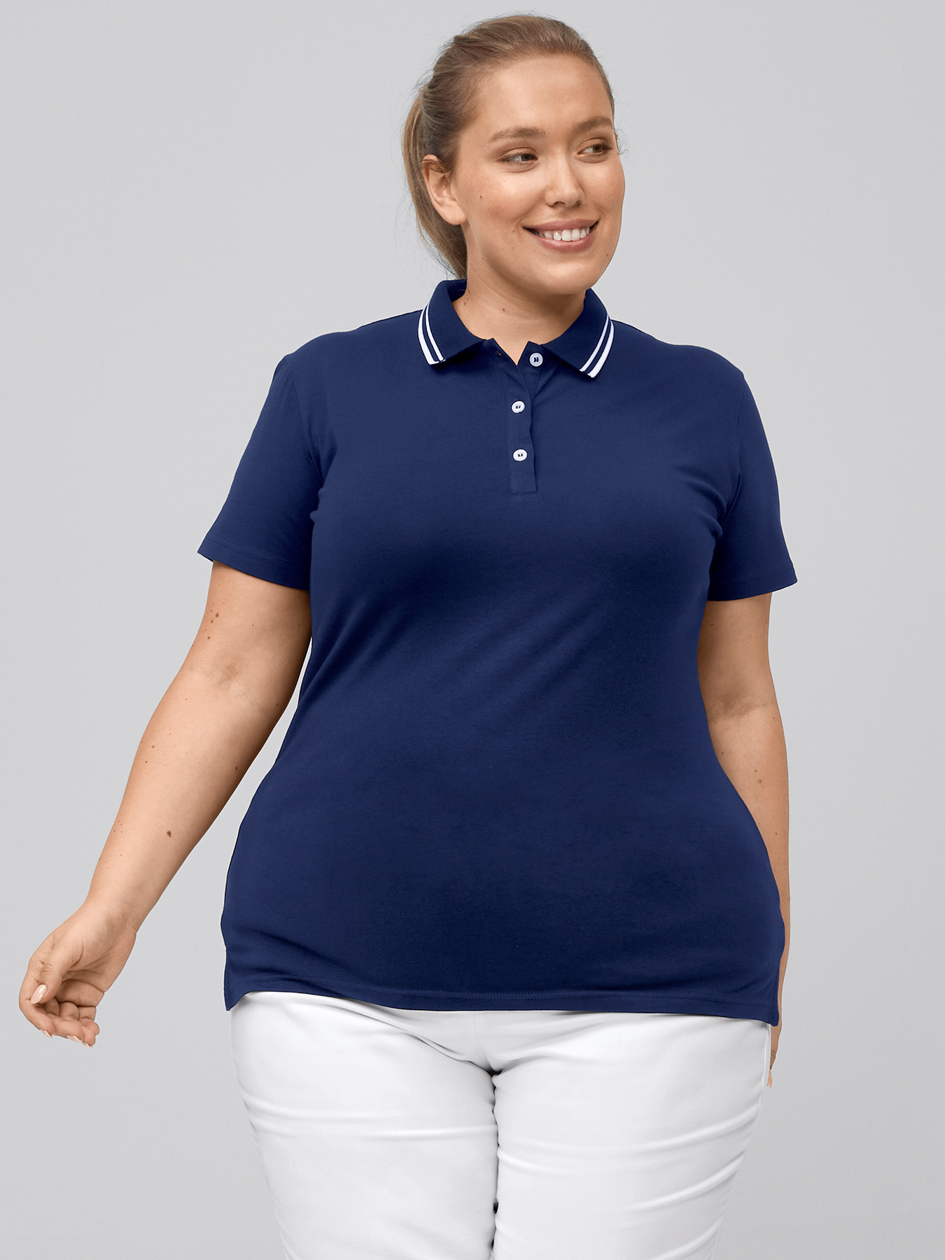 Poloshirt, Single Jersey - Strickkragen