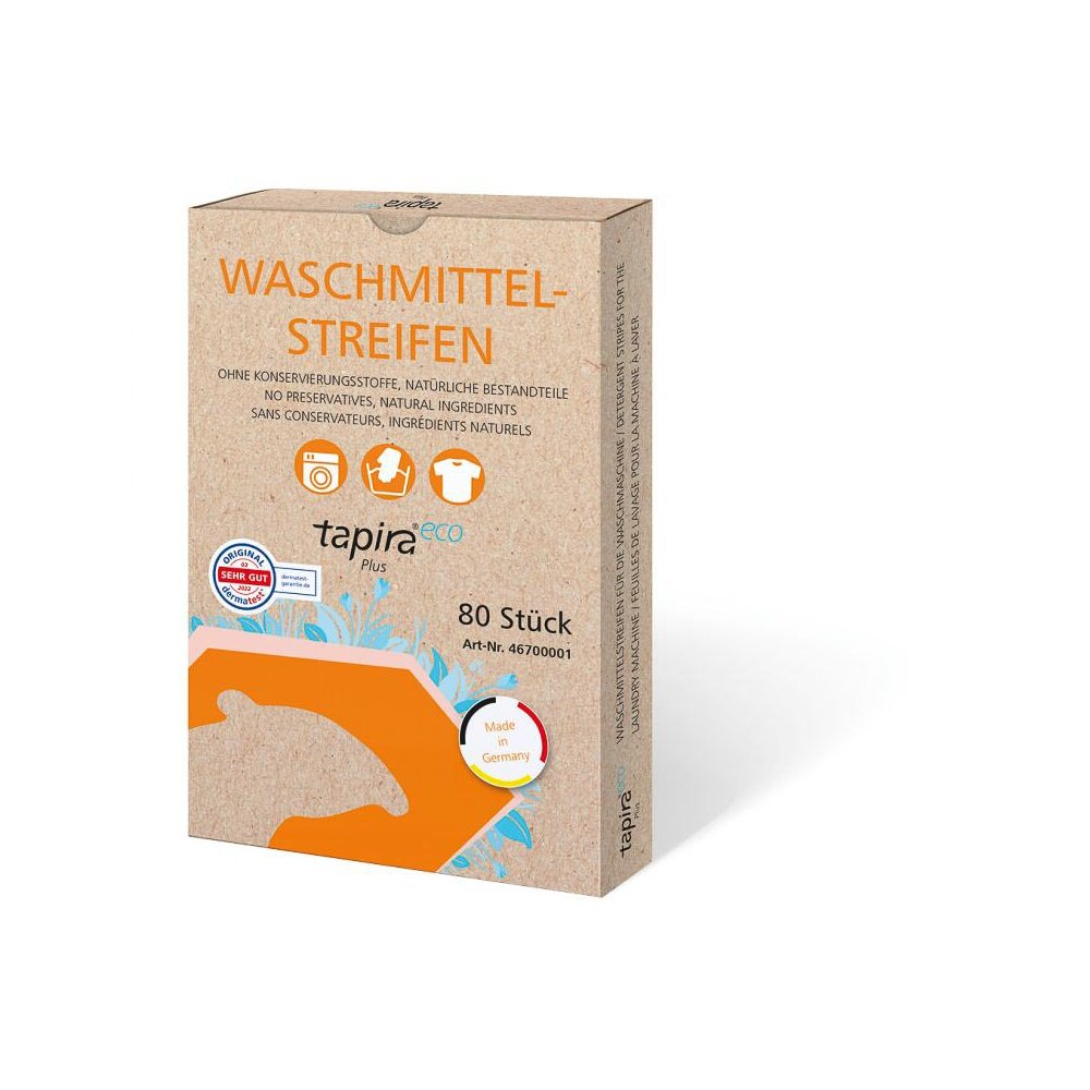 TAPIRA Plus eco Waschmittelstreifen (Pack a 80 Streifen)