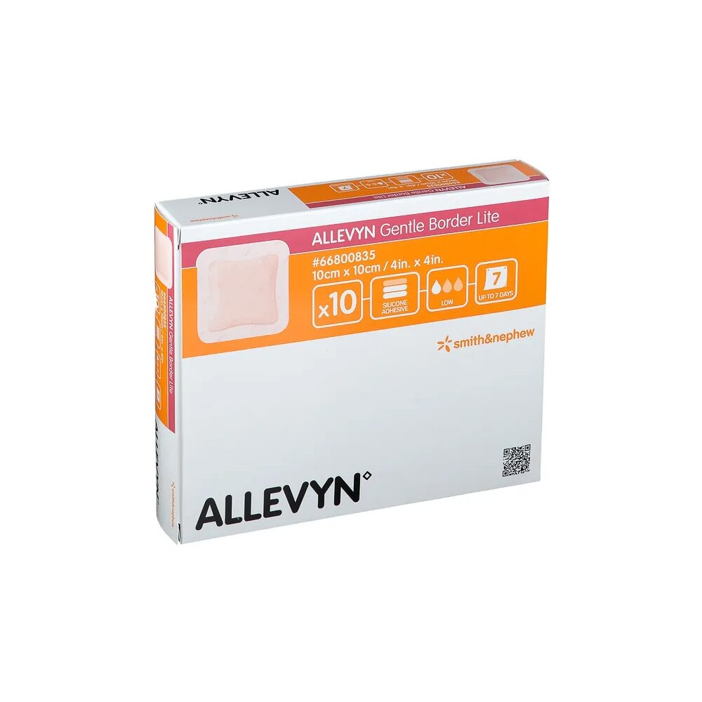 ALLEVYN® Gentle Border Lite 10 x10 cm, 10 Stück