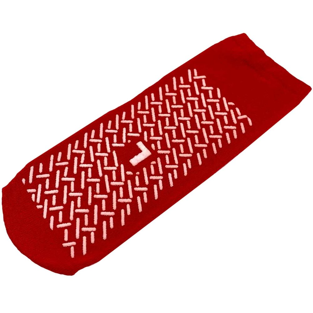 Anti-Rutsch-Socken Größe L 39-42, rot, beidseitig beschichtet