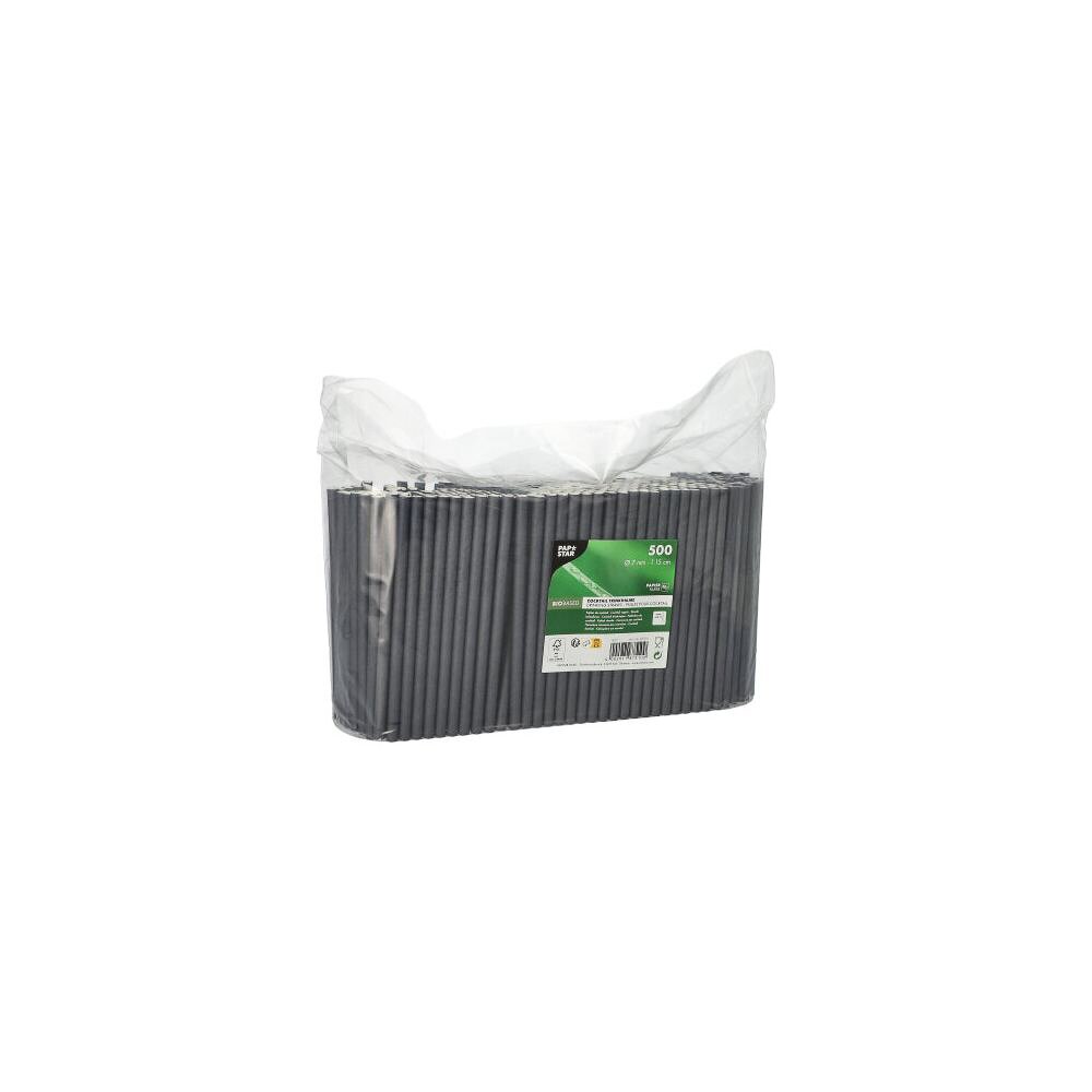Cocktail Trinkhalme schwarz 15 cm lang (500 Stück)