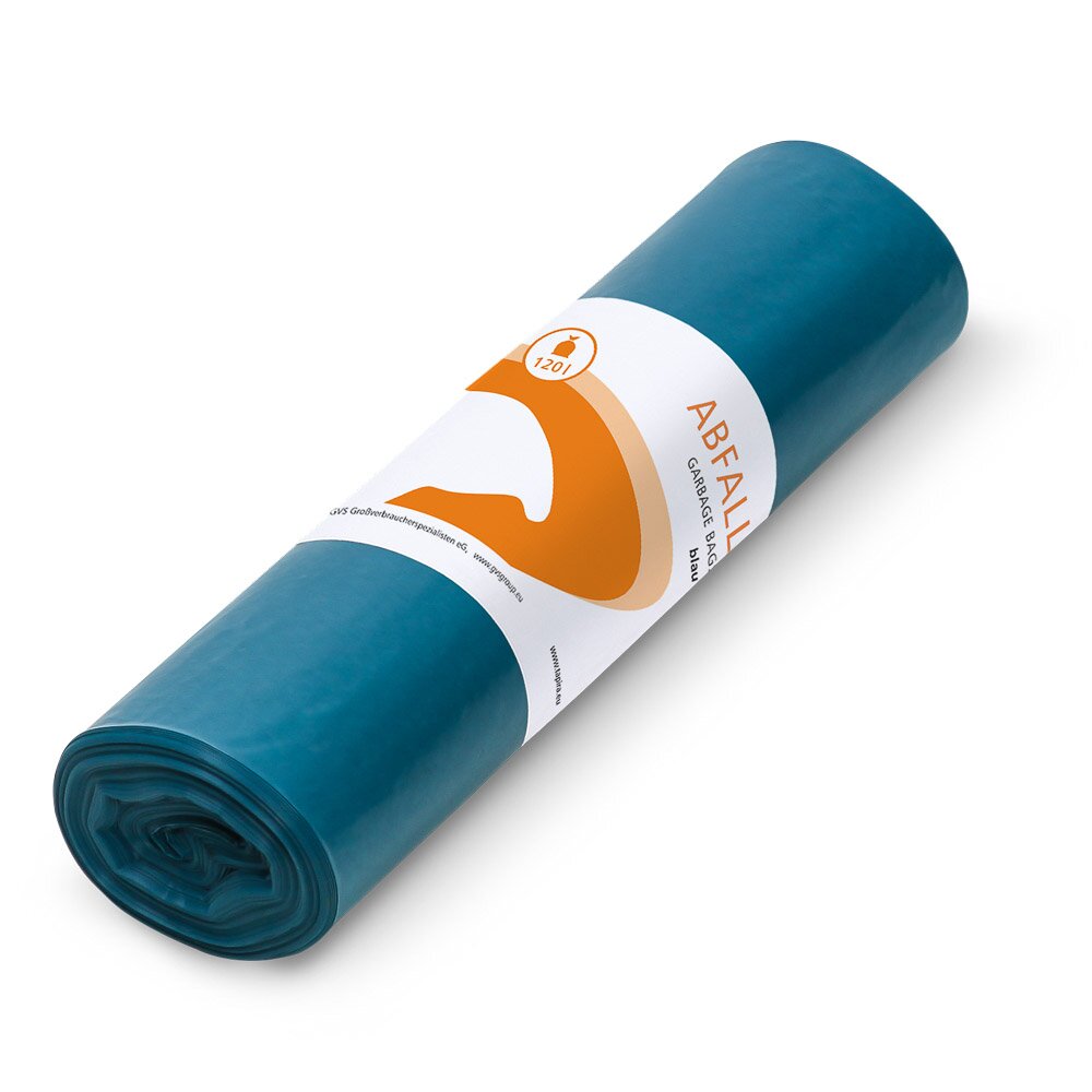 Abfallsäcke Müllbeutel I 120 Liter I blau I 700 x 1100 mm I Typ 60 I 38 my I 10 Rollen