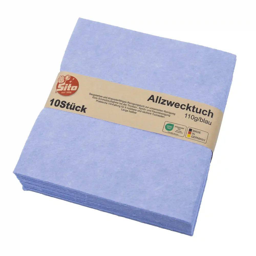 Allzweck Vliestuch 38 x 40 cm 110g in Farbe blau | 10 Stück