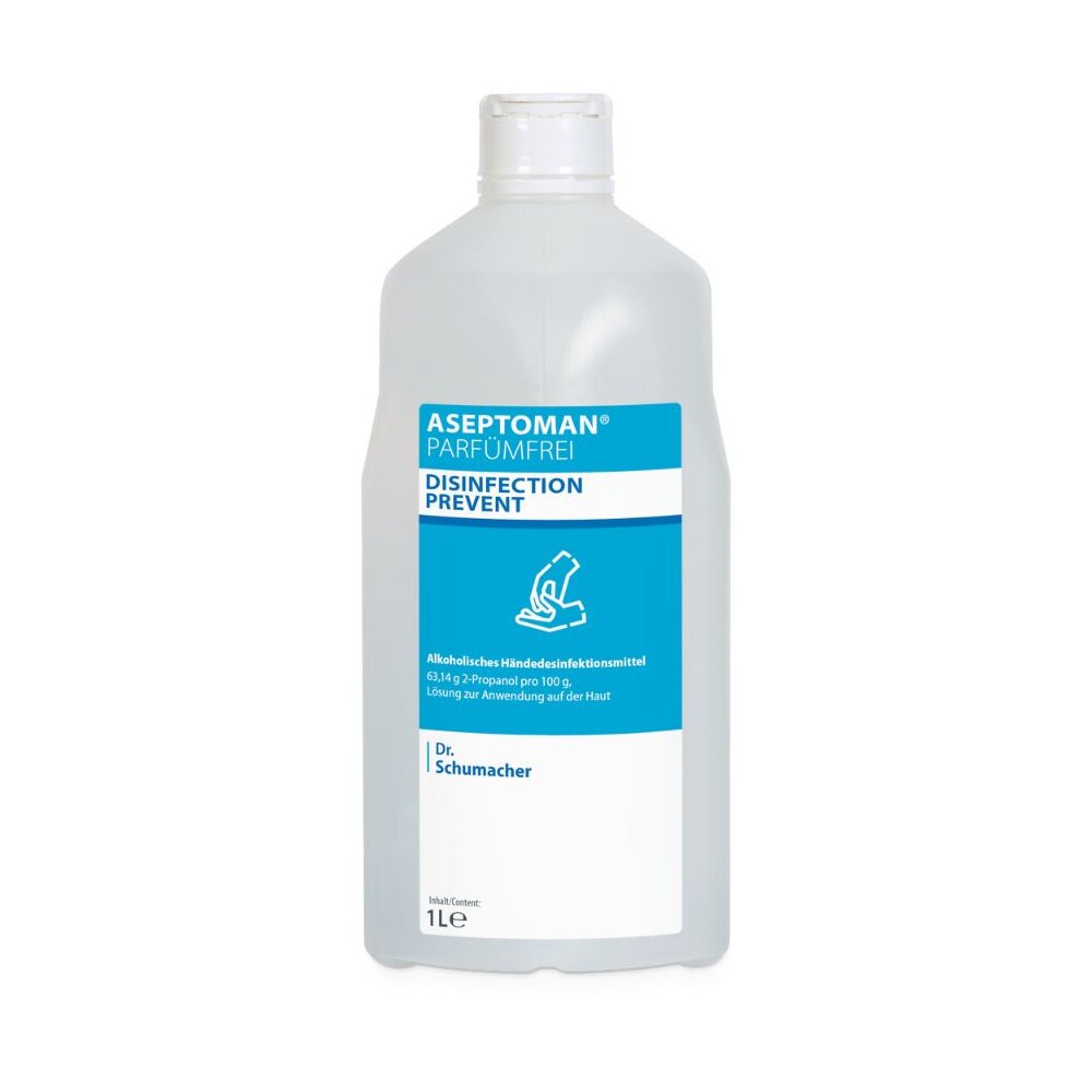 ASEPTOMAN® Parfümfrei, begrenzt viruzid, alkoholisches Händedesinfektionsmittel, (1000 ml Flasche)