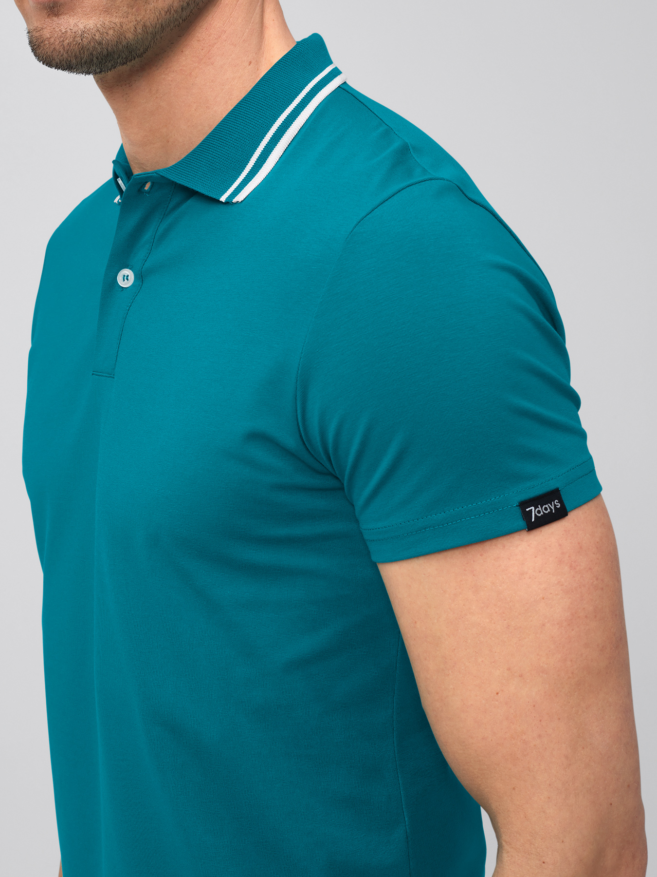 Unisex-Poloshirt, Single Jersey - Strickkragen