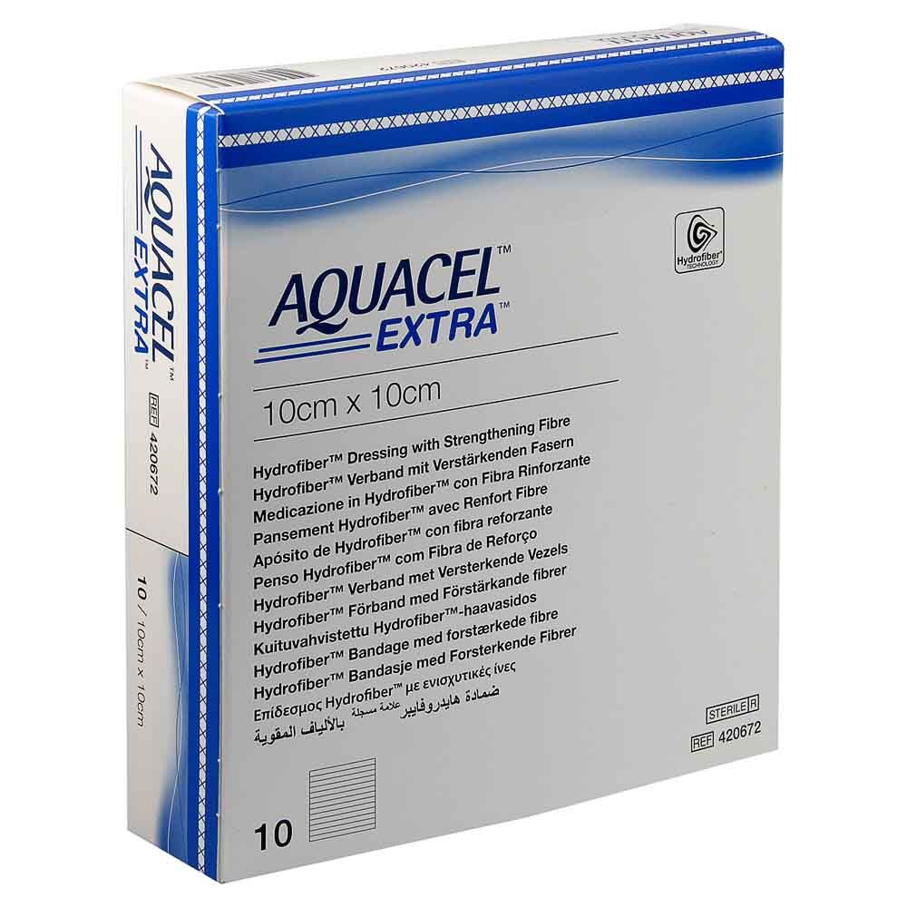AQUACEL EXTRA Hydrofiber Wundauflage steril, 10 x 10 cm, 10 Stück