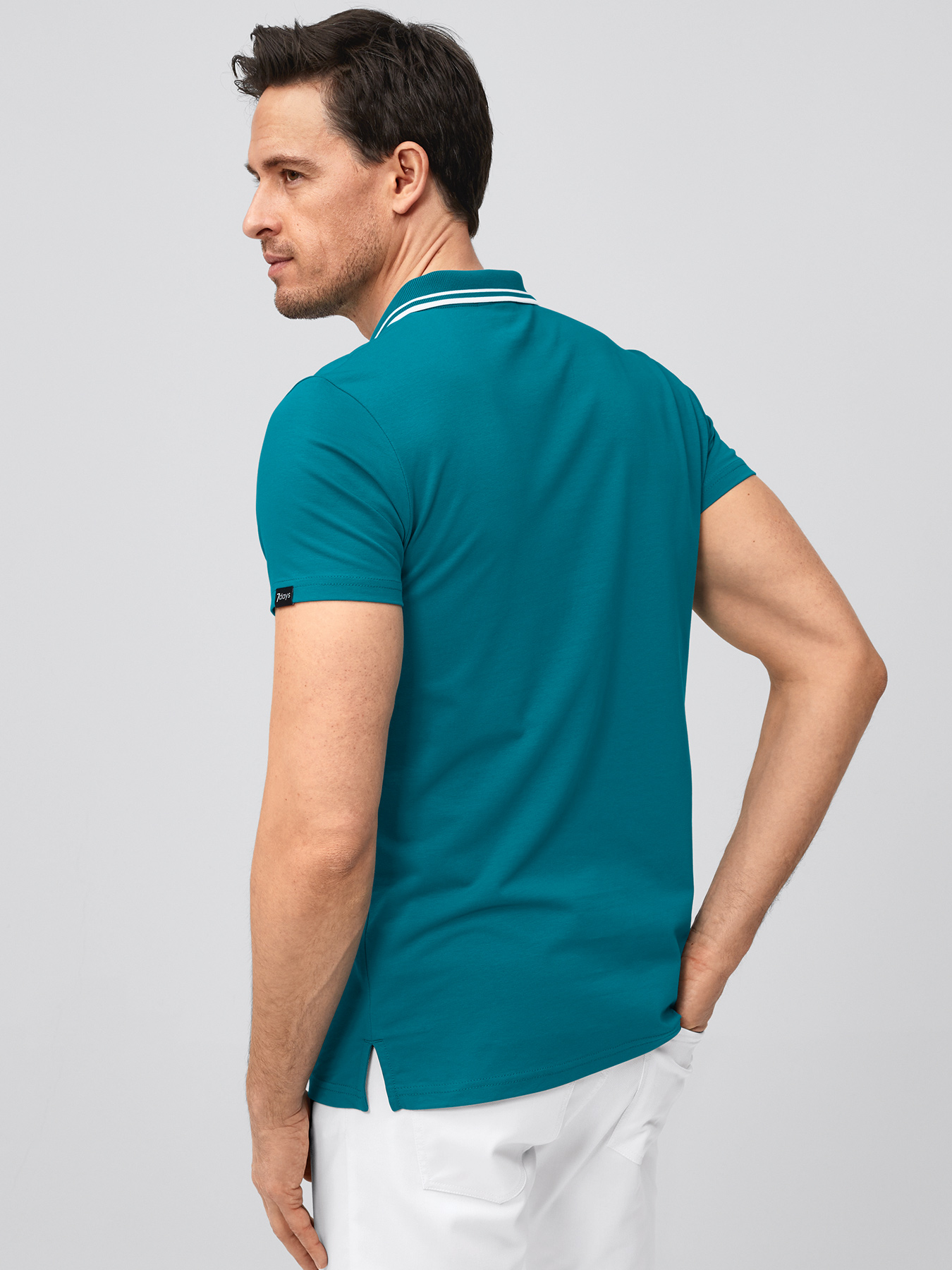 Unisex-Poloshirt, Single Jersey - Strickkragen