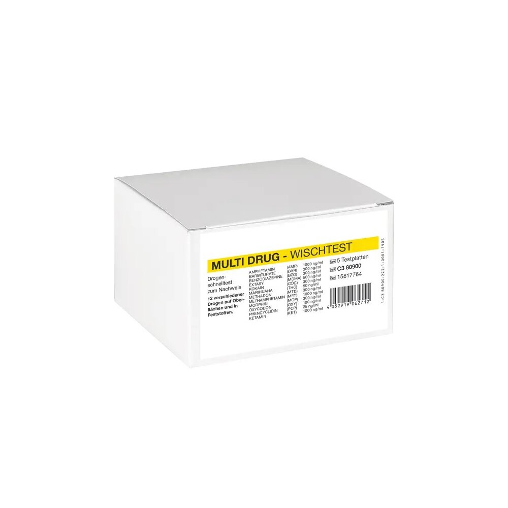Cleartest Multi Drug Wischtest 12 Parameter | 5 Stück