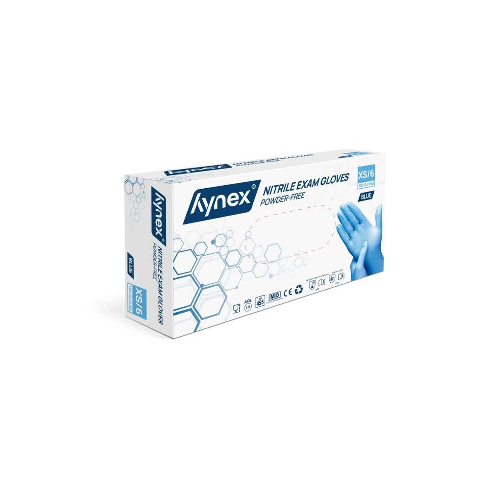 Hynex Nitrilhandschuh 3,5g blau (Box a 100 Stück) in Größe XS