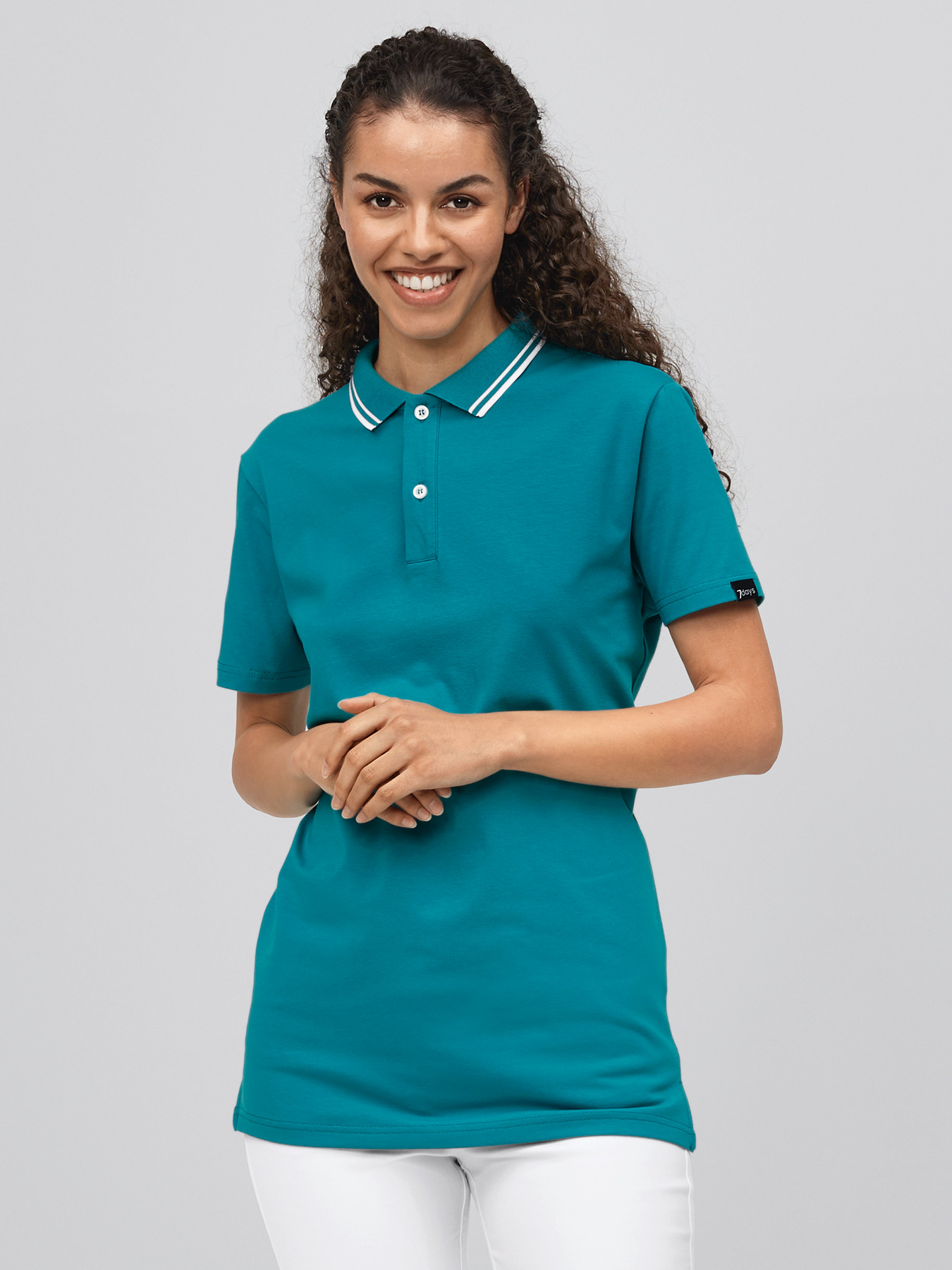 Unisex-Poloshirt, Single Jersey - Strickkragen