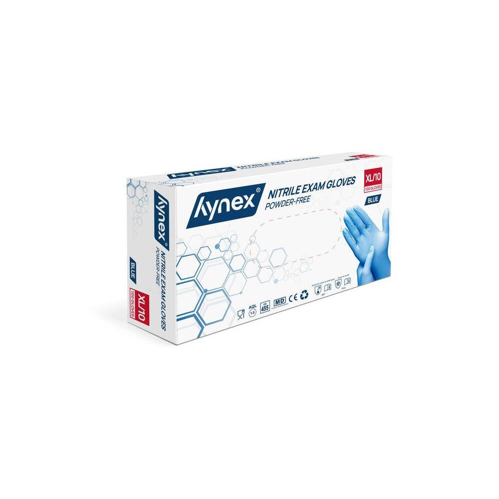 Hynex Nitrilhandschuh 3,5g blau (Box a 100 Stück) in Größe XL