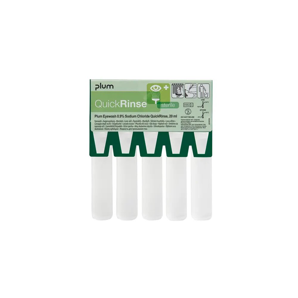 5 Augenspülampullen mit je 20 ml für Augenspülstation KC39211