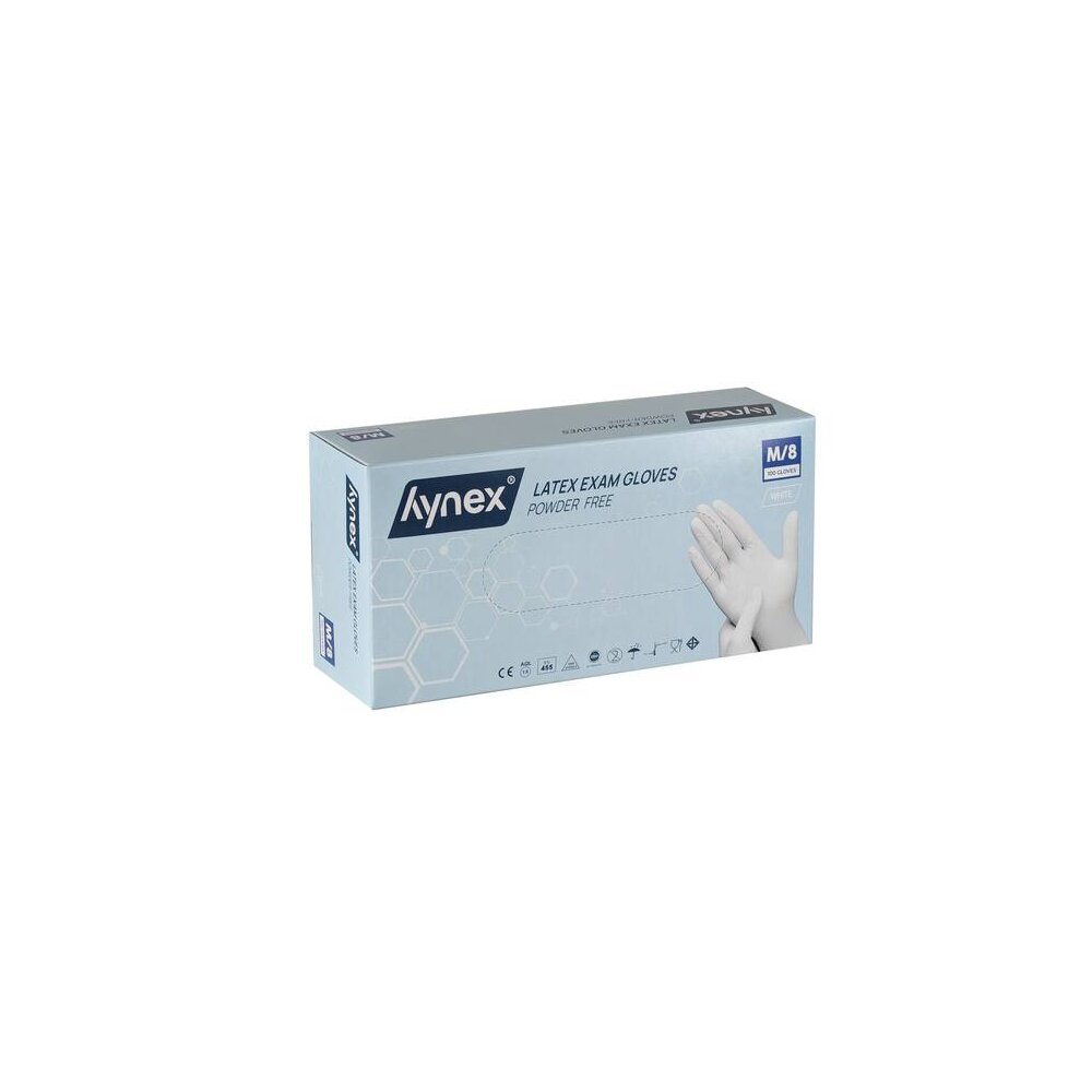 Hynex Latexhandschuh puderfrei 5g (Box a 100 Stück) in Größe M